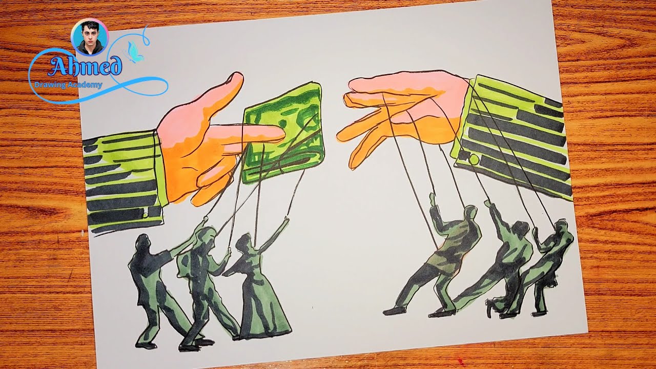 رسم عن الفساد || رسم عن الظواهر السلبية بالمجتمع || 2