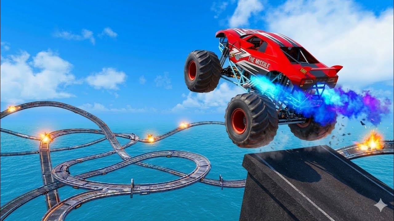Monster Truck Stunt Game | Impossible Mega Ramp Monster Truck Stunts Gameplay Android 🚚🔥
