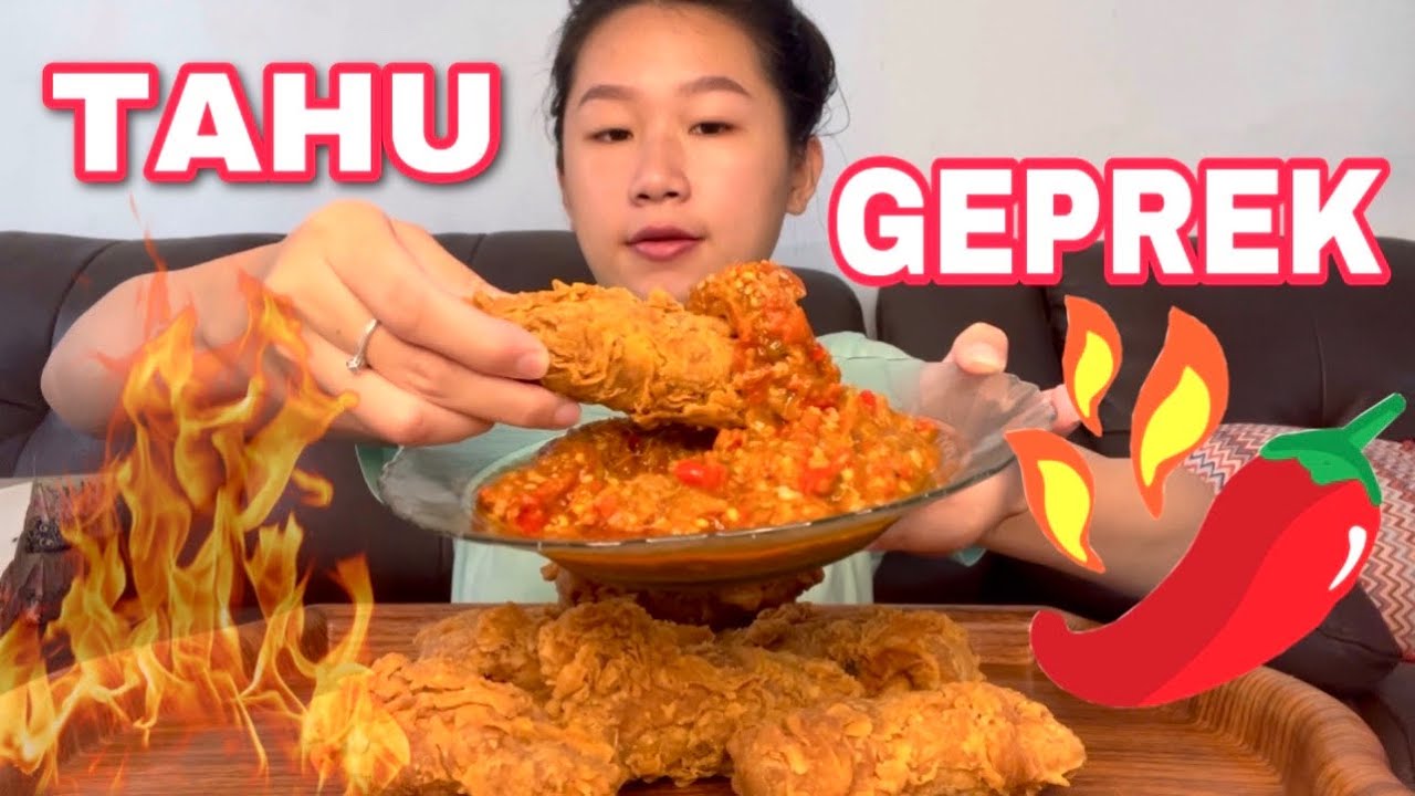SPICY 😫🔥 MUKBANG TAHU CRISPY SAMBAL GEPREK ‼️ #jejezhuang