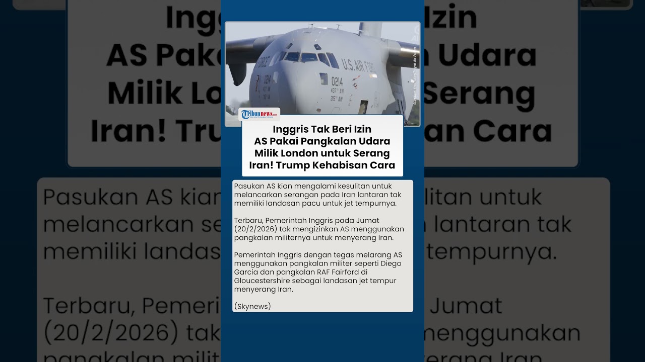 Keok Sebelum Perang! AS Tak Boleh Pakai Pangkalan Udara Inggris untuk Bawa Jet Tempur Serang Iran