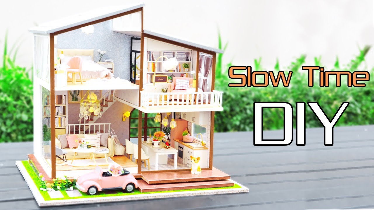 DIY Miniature Dollhouse Kit || Slow Time - Garden Villa - Relaxing Satisfying Video