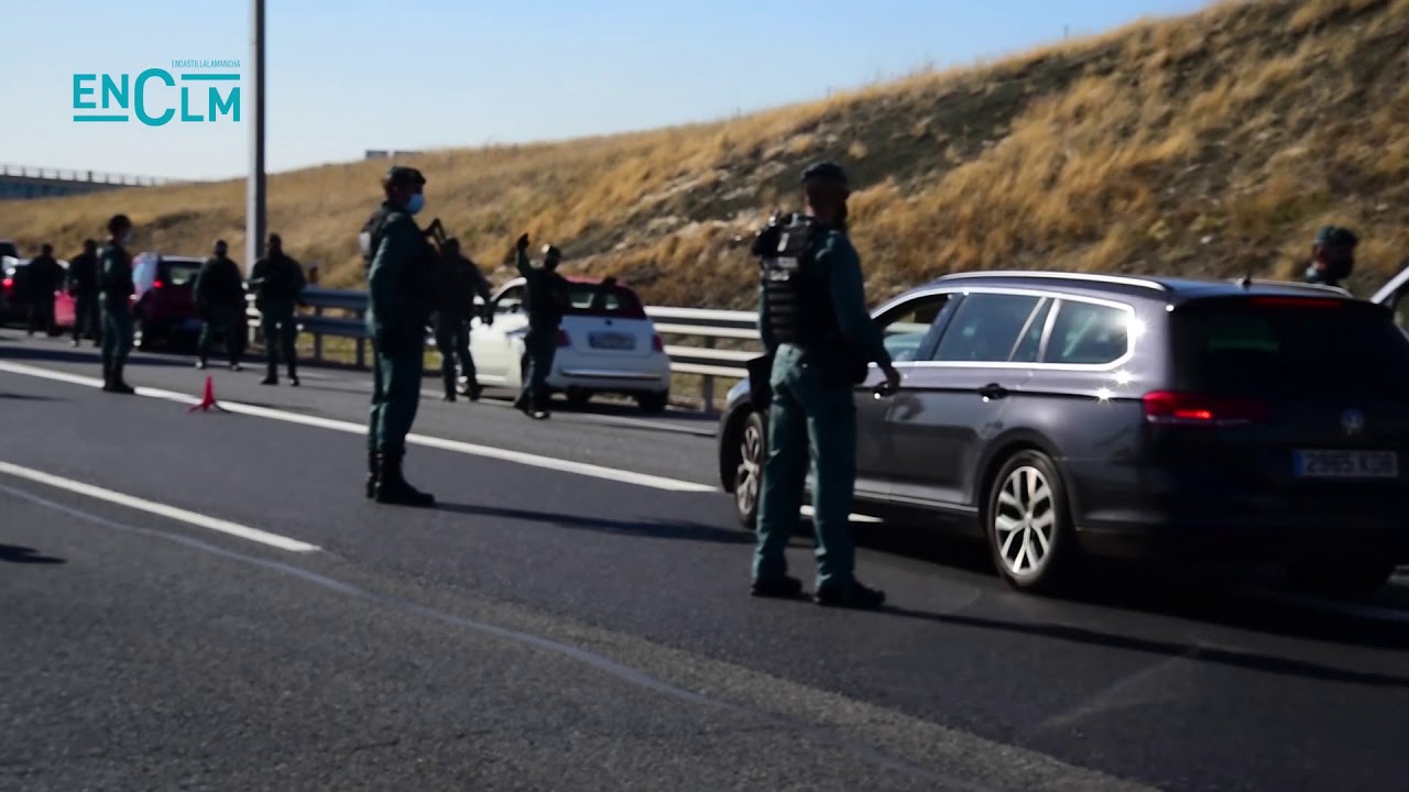 Control de acceso de la Guardia Civil en la A 42
