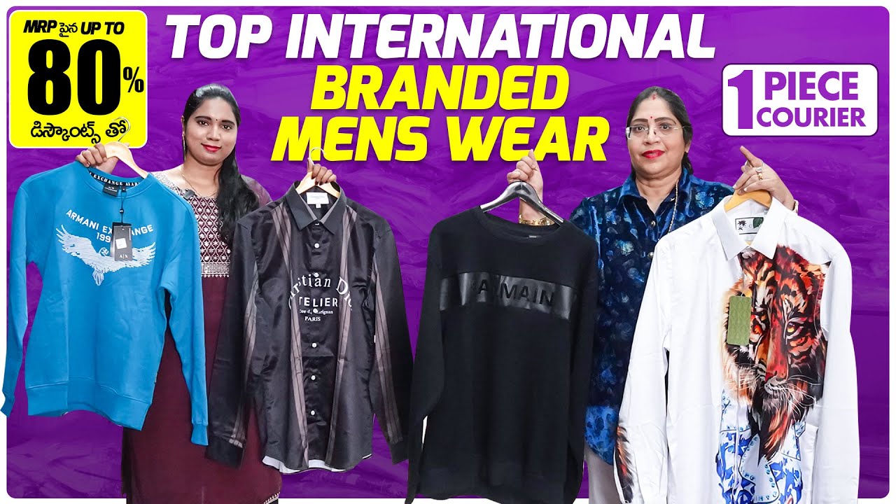 MRP పైన Upto 80% డిస్కౌంట్స్ తో Top International Branded Mens Wear Collections 1 Piece Courier