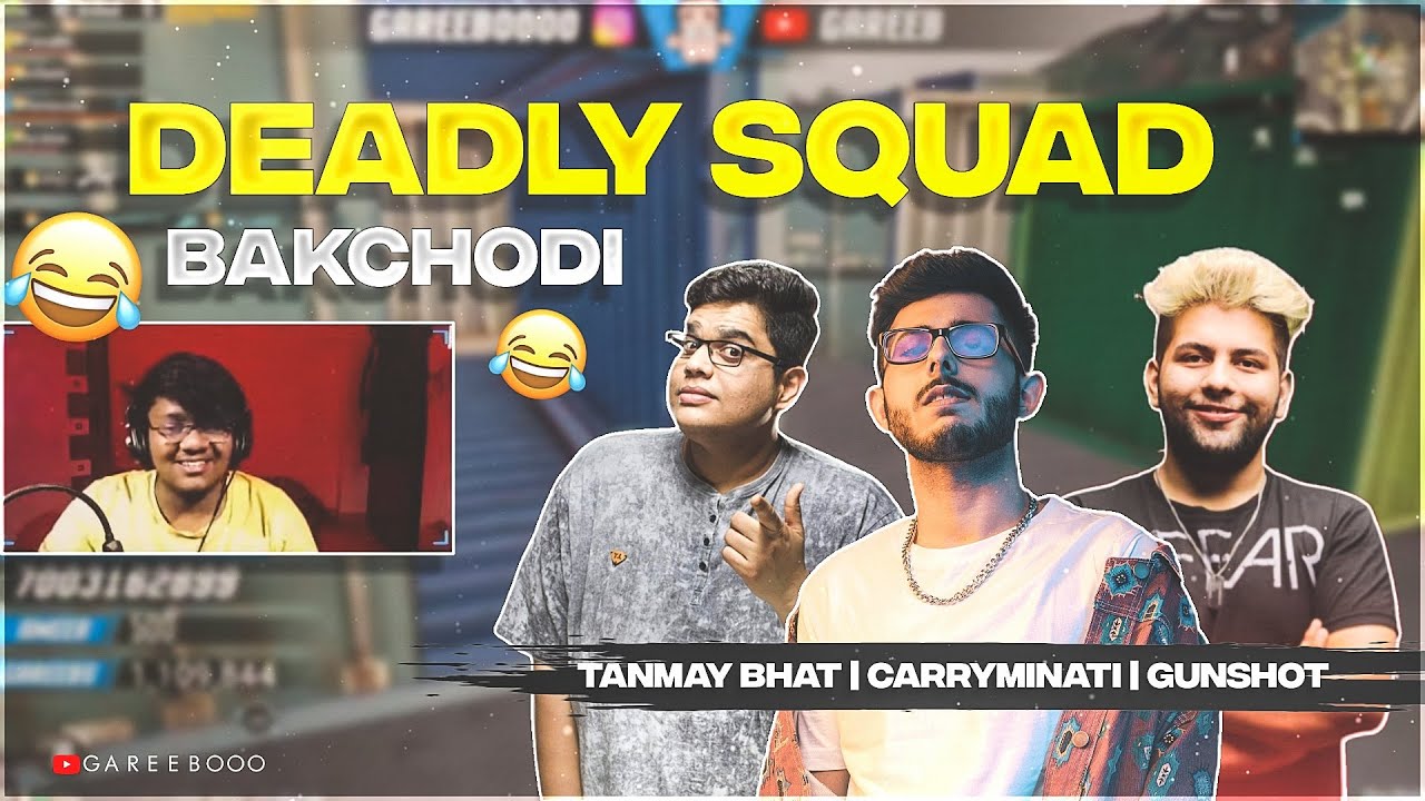 LEGENDARY SQUAD BAKCH@DI WITH @CarryisLive @Tanmay Bhat @Gunshot | PUBG MOBILE HIGHLIGHTS