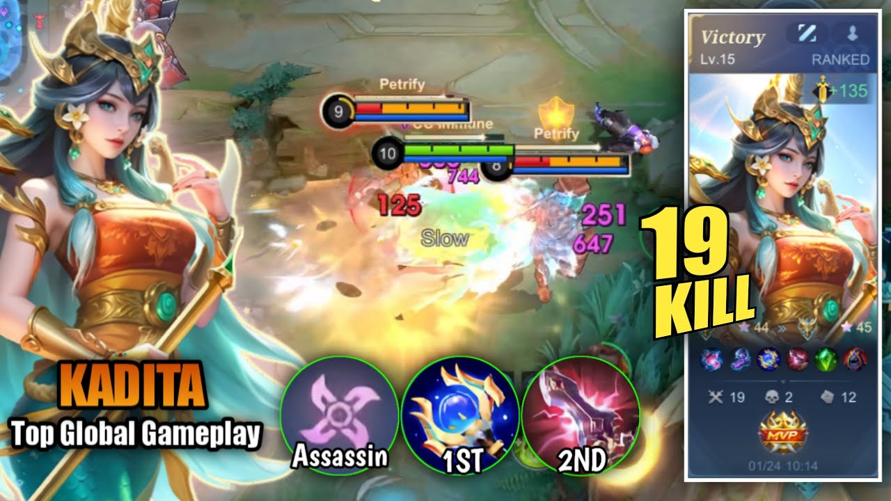 300 IQ = 19 Kill!! Musuh Tak Bisa Kabur dari Kadita 🌊 - Gameplay Kadita  || Mobile legends