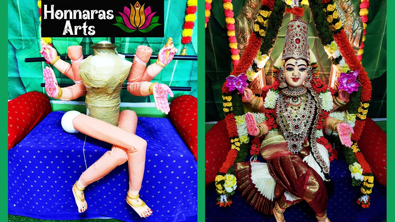 Quick and Easy Varamahalakshmi Saree Draping | Varamahalakshmi background Decoration