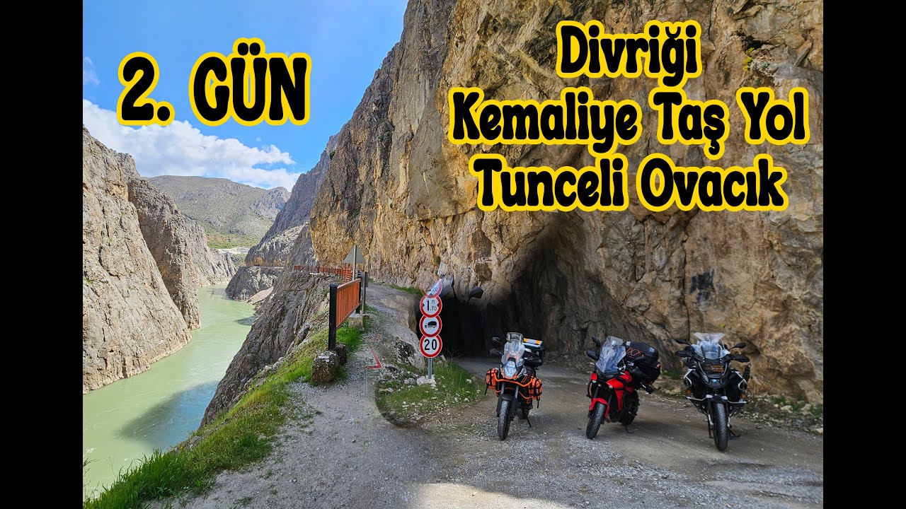 MOTOSİKLETLE DOĞU TURU l 2.Bölüm Kemaliye Taş Yol Karanlık Kanyon lTunceli Ovacık lTracer 9 Uzun Yol