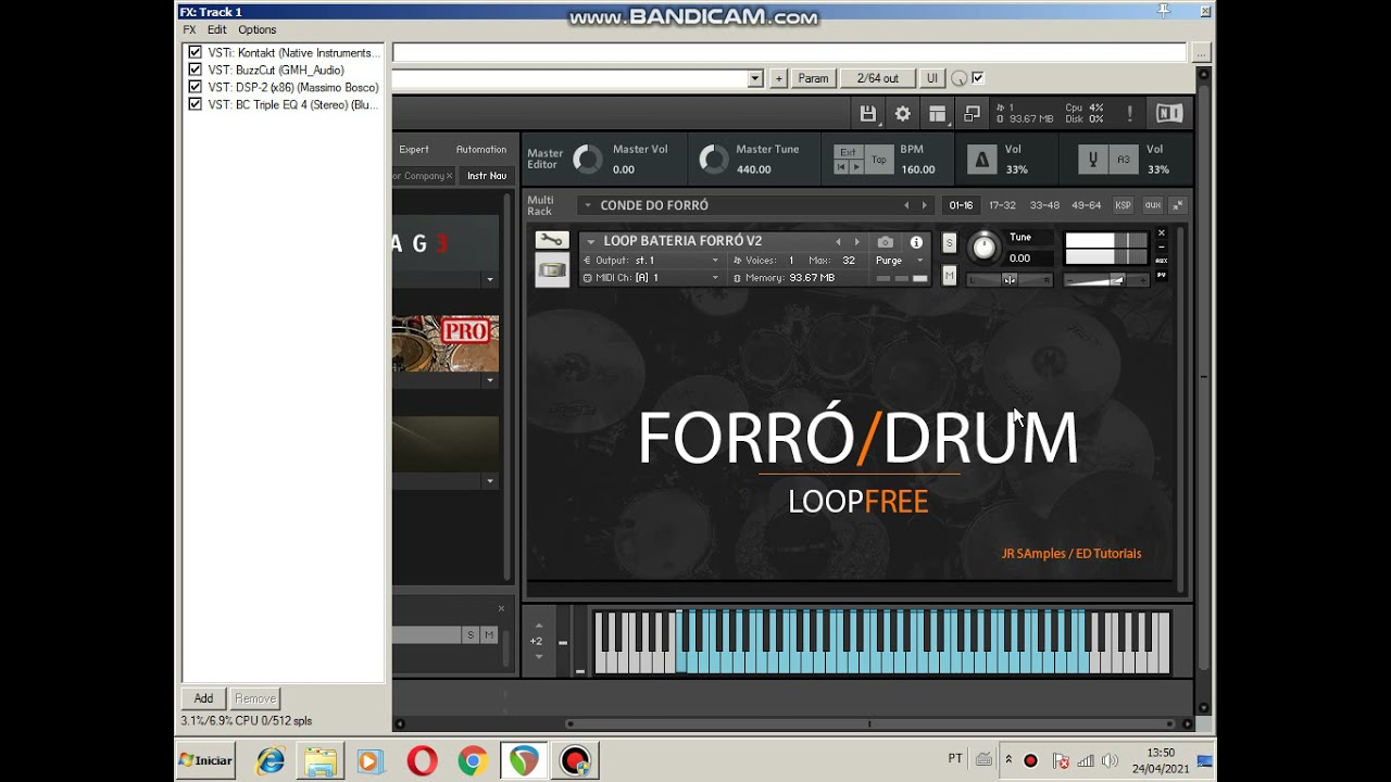 Loop de Bateria para forro Kontakt/ Forro/Drum !!
