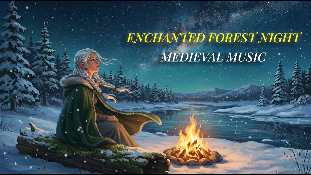 Enchanted Forest Night Ambience | Relaxing Medieval Fantasy Music