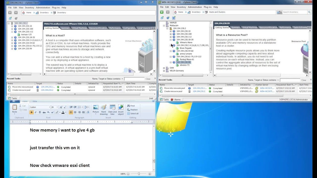 How to solve cpu ram overload problem at vmware esxi vm