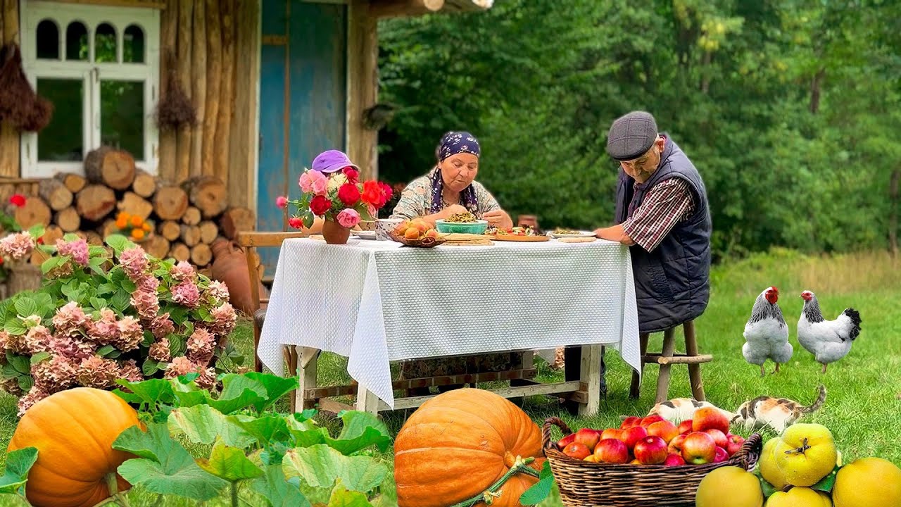 Бабушка Приготовила Тыквенный Плов. Варенье и Яблочно-Айвовый Пирог.