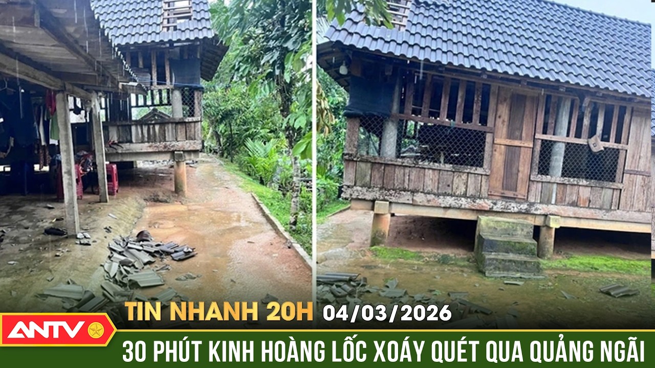 Tin nhanh 20h ngày 4/3: Lốc xoáy kinh hoàng cuốn bay 116 nhà dân ở Quảng Ngãi | ANTV