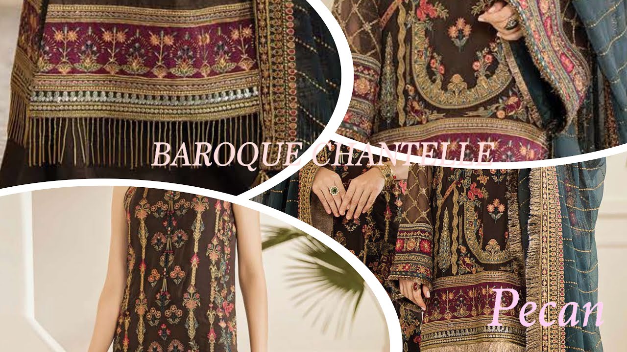 Baroque Latest Chiffon Dresses 2019 | Pakistani Party Wear | Unboxing Pewter & Pecan Design 9/10