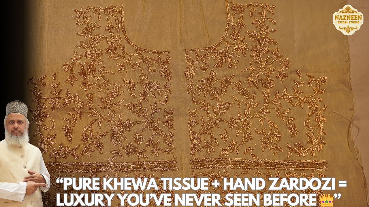 This Zardozi Work Saree Looks Like Royal Gold 👑 | Khewa Tissue Premium Designer Collection