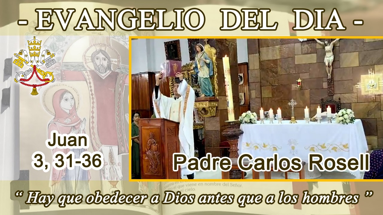 Evangelio d&iacute;a Jueves 16/04/26 - Padre Carlos Rosell - Juan 3, 31-36 - Ministerio de Jes&uacute;s en Judea.