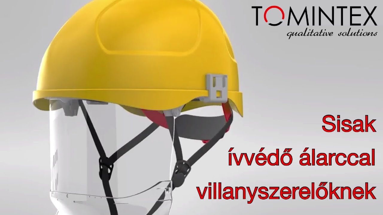 Védősisak villanyszerelőknek, beépített ívvédő álarccal - instrukciók - SECRA - TOMINTEX