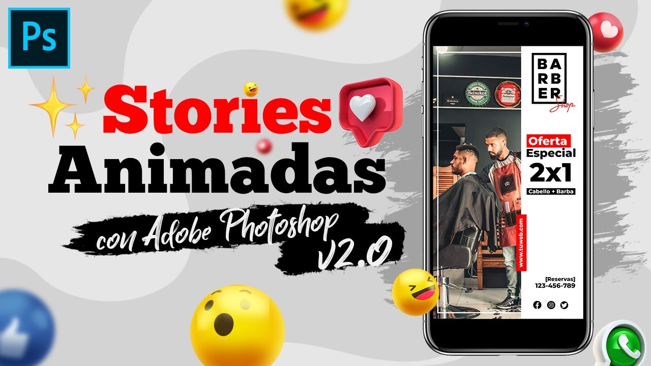 Tutorial Photoshop | Stories animadas para social media en Adobe Photoshop para Barbería