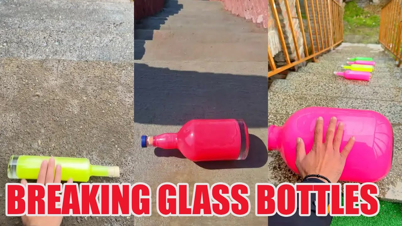 Breaking Glass Bottles and Balloon Drops 🔥 Crushing Crunchy & Soft Things #asmr #satisfying