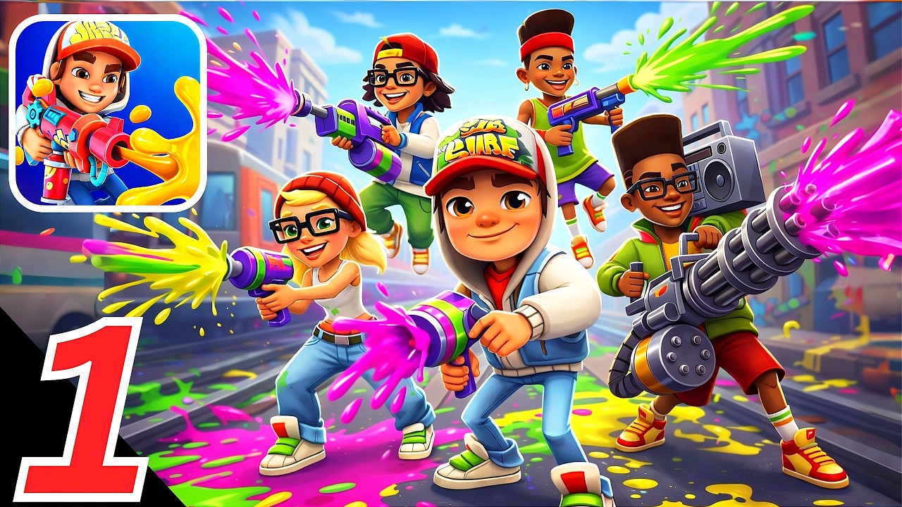 Subway Surfers Paint Brawl Gameplay Walkthrough Part 1 - Subway Paintball (iOS, Android)