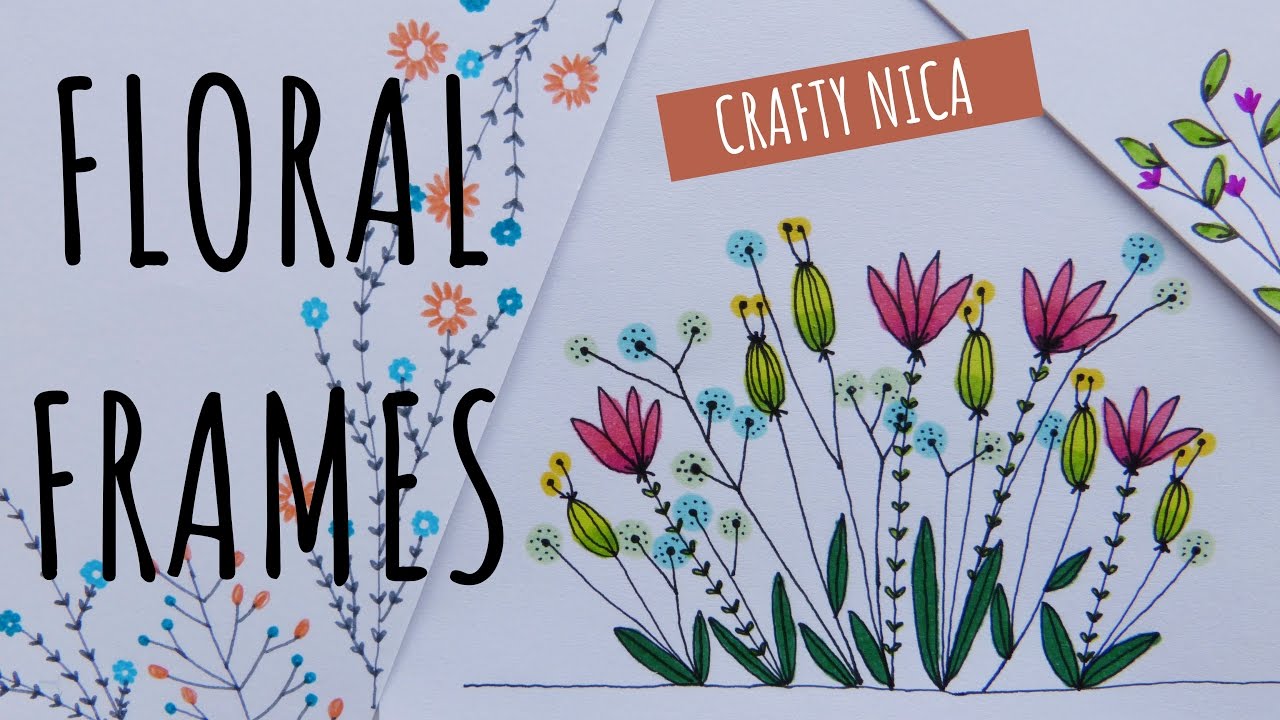 FLORAL BORDERS AND FRAMES (2). Borders for cards, school projects & bullet journal ( Flower doodles)