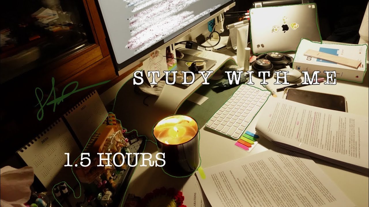 STUDY WITH ME FOR 1.5 HOURS | NO BREAKS | NO MUSIC