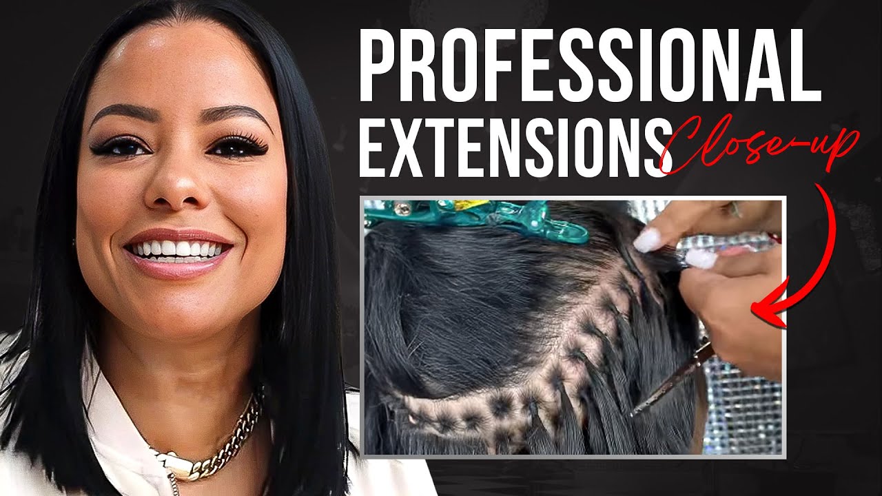 How to install Brazilian Knot Hair Extensions (close-up)