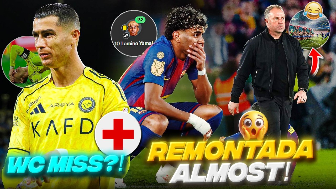 Barcelona ALMOST did it🫡ഇജ്ജാതി Effort🔥 CR7 Injury scare? Worldcup Miss??
