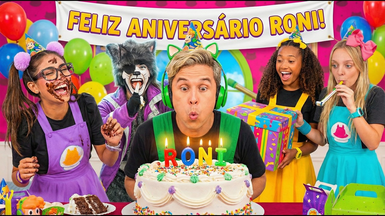 O VILÃO INVADIU O ANIVERSÁRIO DO RONI! 🎂😱 | Gato Galactico
