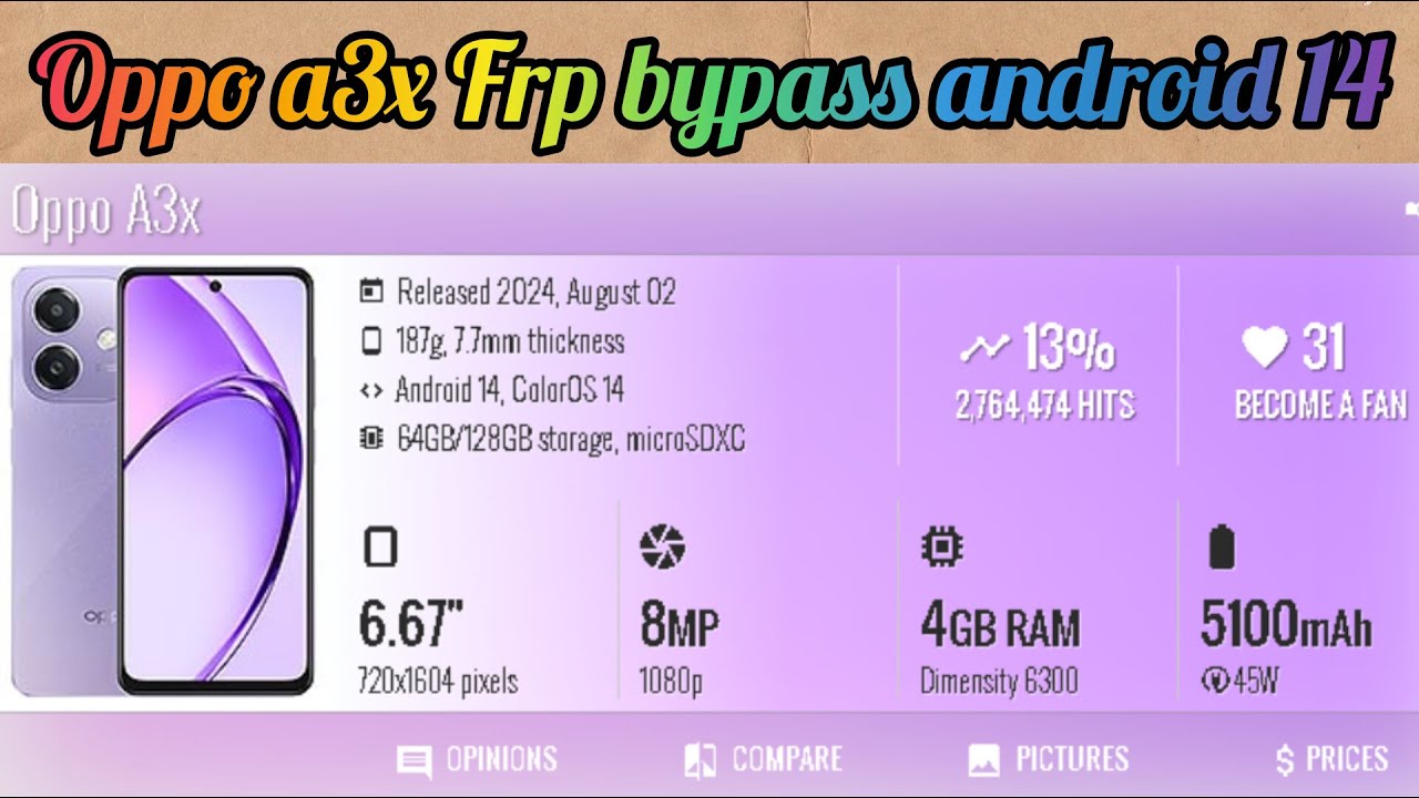 oppo a3x frp bypass android 14 colour os 14.0 | 100% working