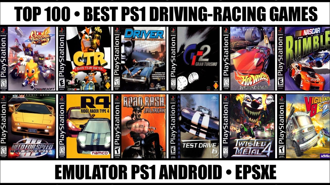 Top 100 Best Driving And Racing Games For PS1 | Best PS1 Games | Emulator PS1 Android