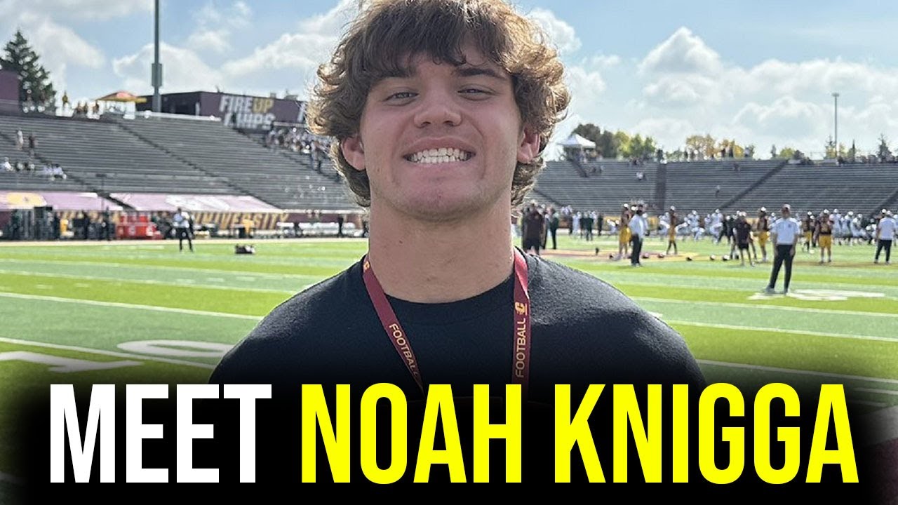 NOAH KNIGGA EASTERN MICHIGAN EAGLES FOOTBALL STAR VIRAL FOR HIS LAST NAME -  INTERVIEW