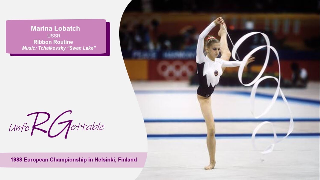 Marina Lobatch (USSR) - Ribbon - 1988 European Championships