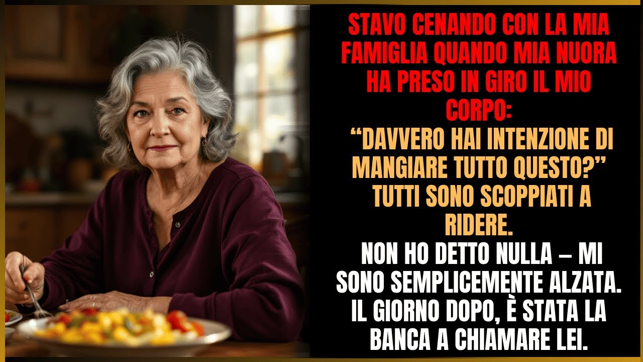 A cena, mia nuora mi derise: &ldquo;Davvero mangerai tutto?&rdquo; Restai in silenzio&hellip; poi mi alzai.