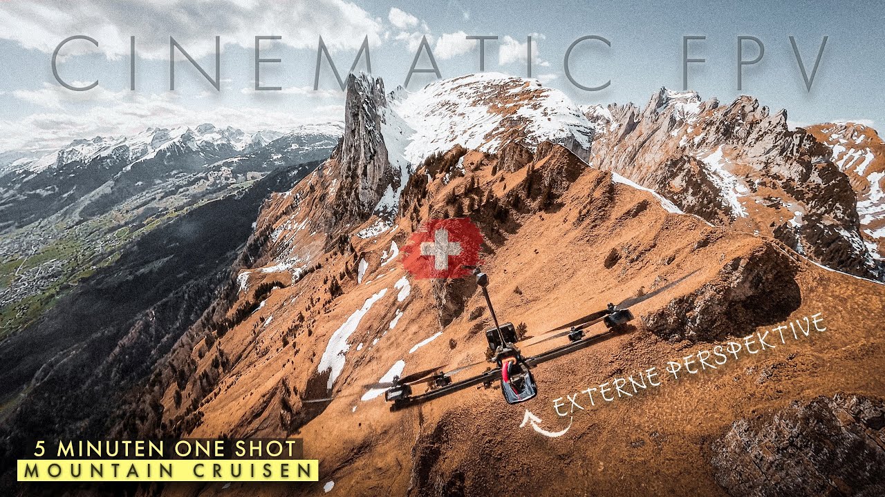 Schweizer Alpen 5 Minuten ONE SHOT FPV Drohne Insta360 X4 Mountain Cruisen - Externe Ansicht