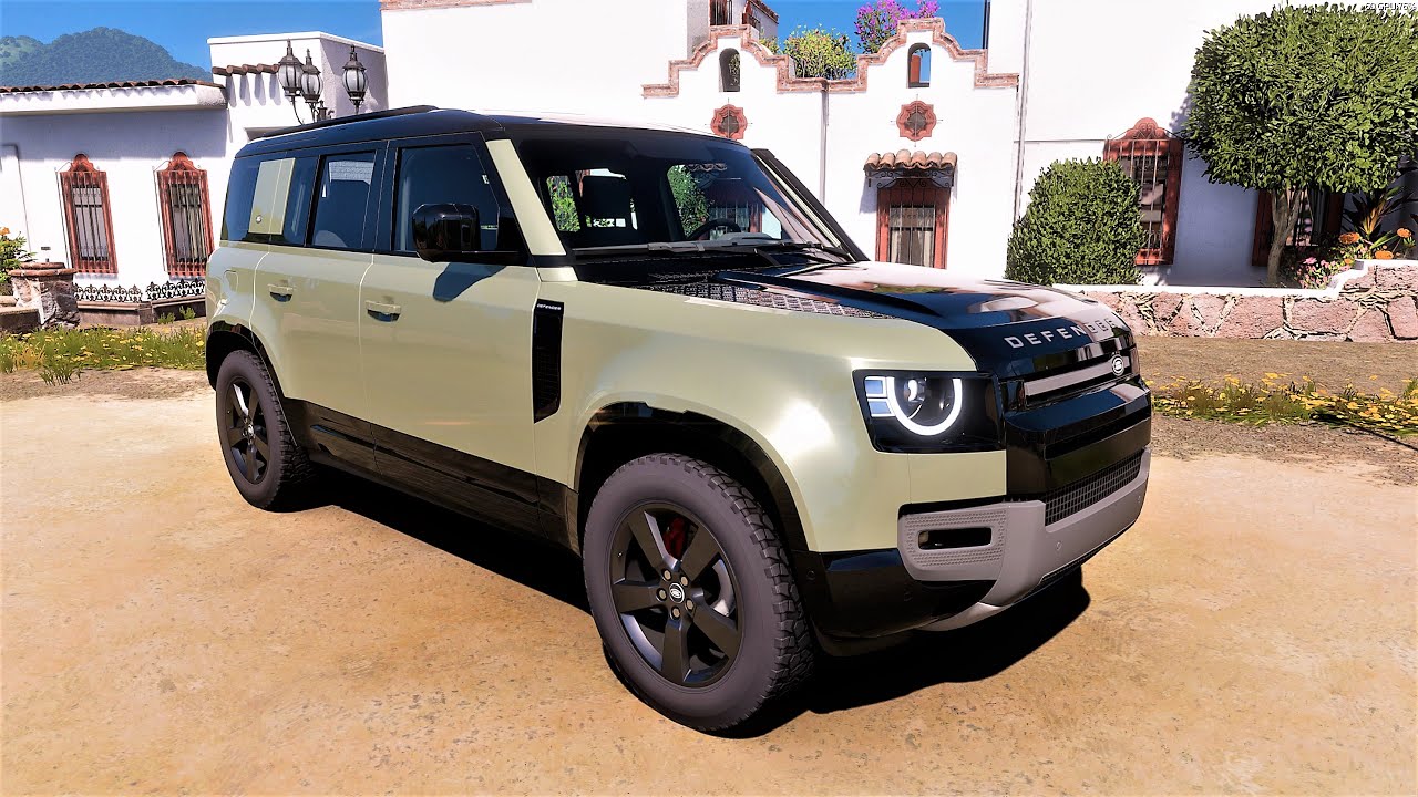 Forza Horizon 5 . Land Rover Defender 110 X 2020 . Car Show Speed Jump Crash Test Drive . 4K 60fps.