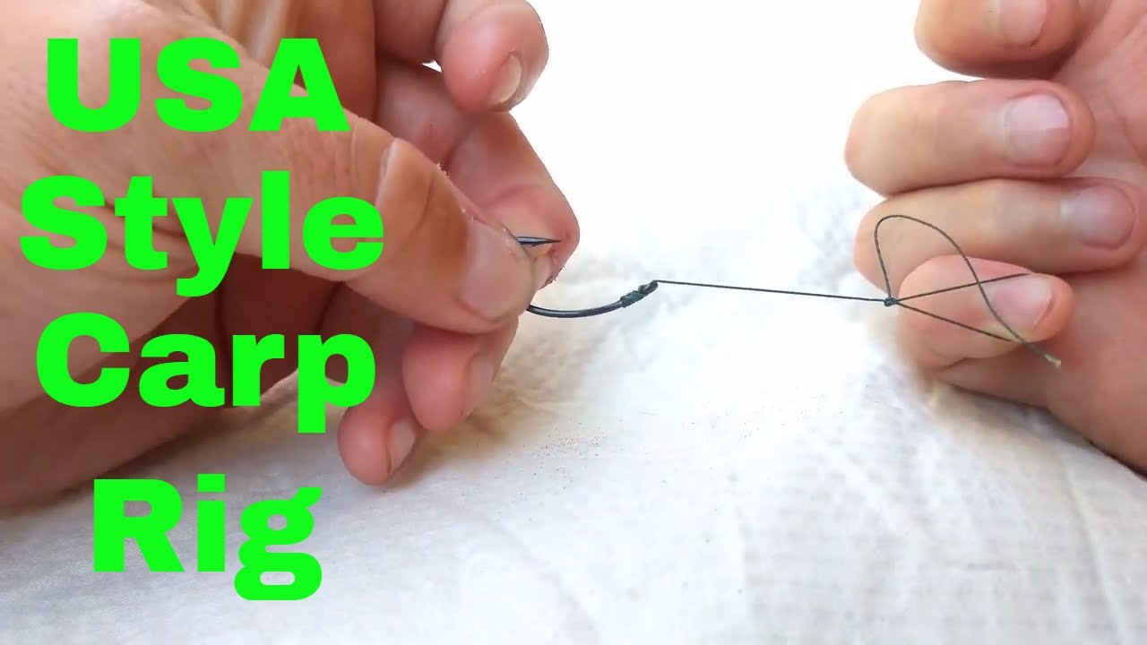 How to tie a knotless knot USA style carp rig paylake style