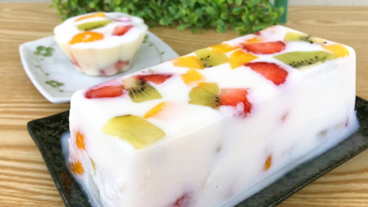 Japanese Dessert Agar Milk Fruits | Kanten Recipe