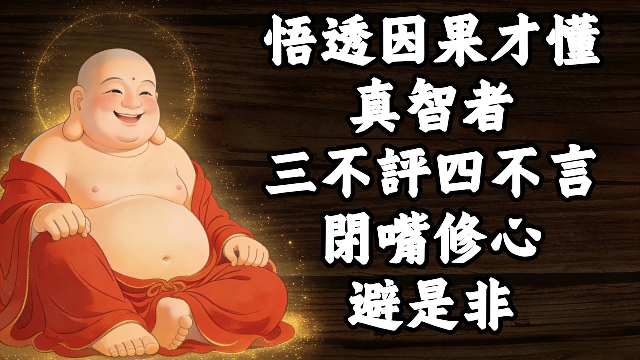 悟透因果才懂，真正有智慧的人，三不評、四不言，心自然安渡！#覺醒 #禪悟人生 #人生感悟 #情感 #佛法 #正能量  #心靈成長 #禅意生活 #人生感悟