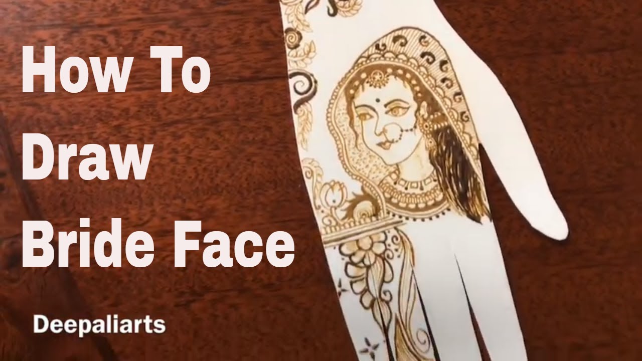 How to draw Bride face in Dulhan mehendi design | Gauri vrat Occasion Inspired henna design |