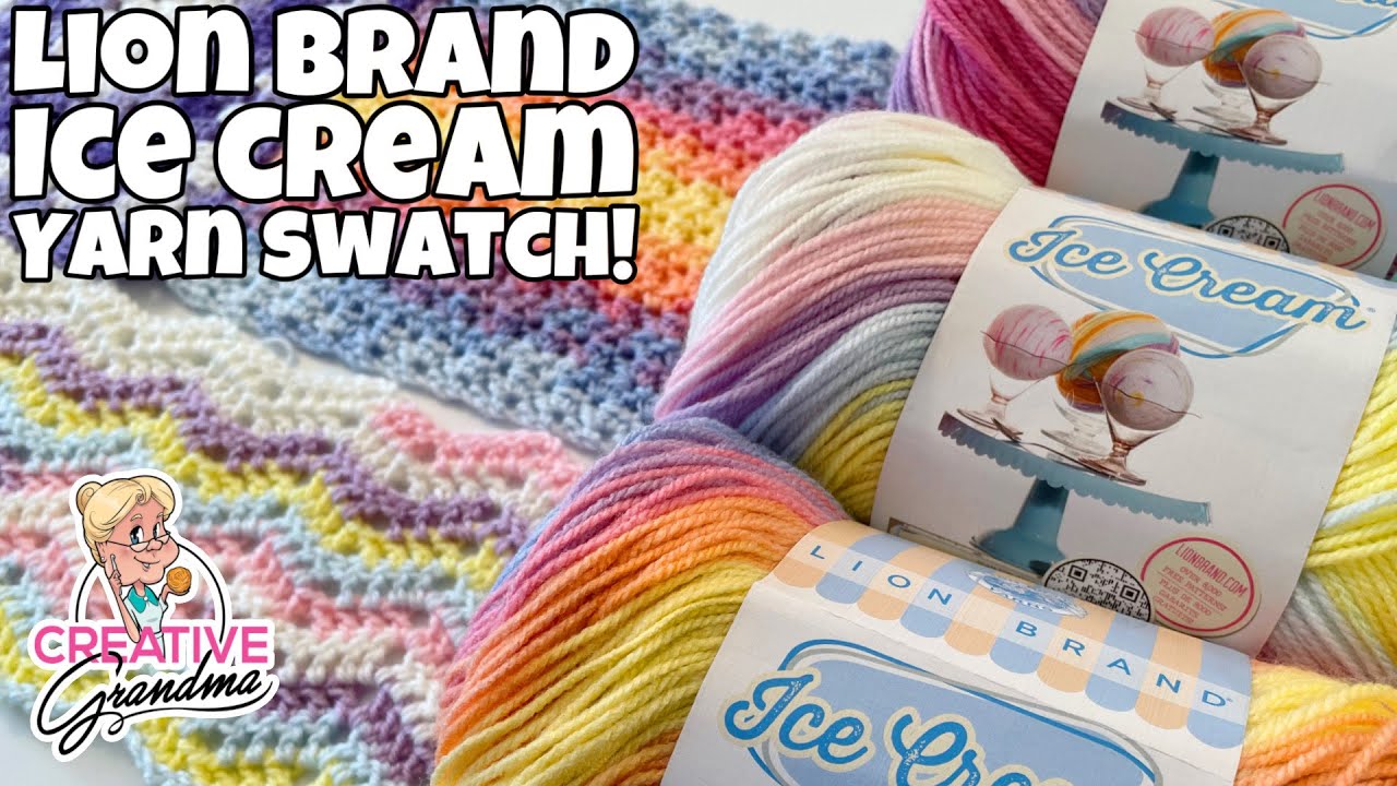 Lion Brand Ice Cream Yarn Swatches! Cody's Swatches Are Beautiful! Must See #lionbrandyarn