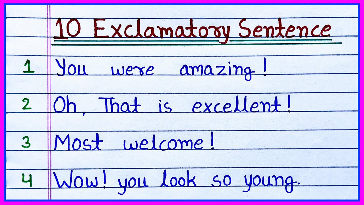 Exclamatory Sentence 10 Examples | exclamatory sentences | 10 exclamatory sentences examples