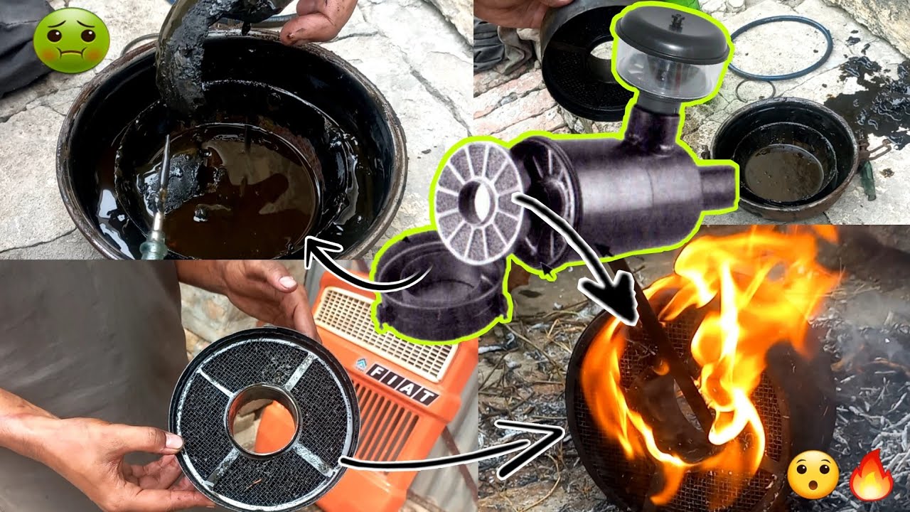 Cleaning air cleaner of fiat 480 at home | oil bath air cleaner