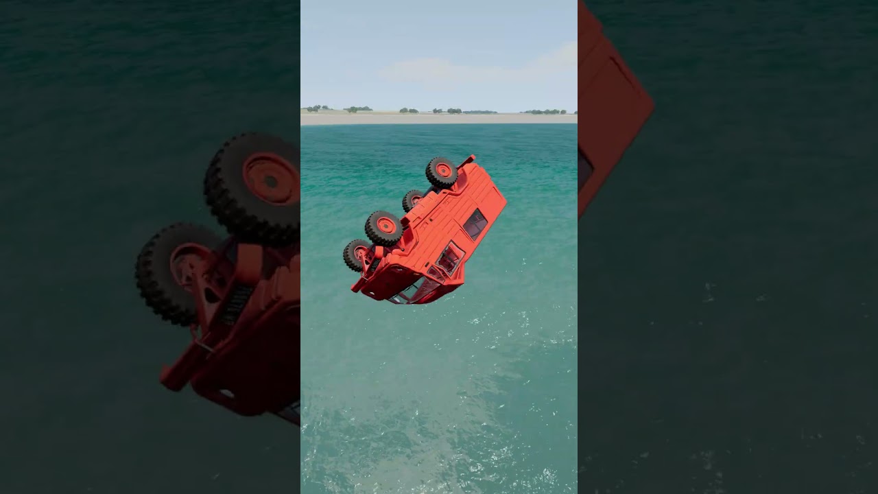 Colorful Cars Jump Over Mega Ramp! #beamng