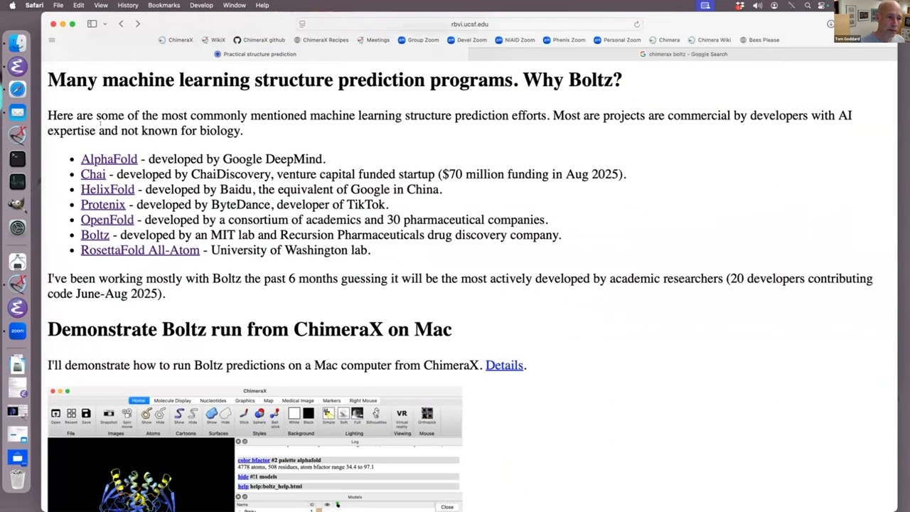 Tom Goddard - Practical structure prediction with AlphaFold 3, Boltz 2 and ChimeraX