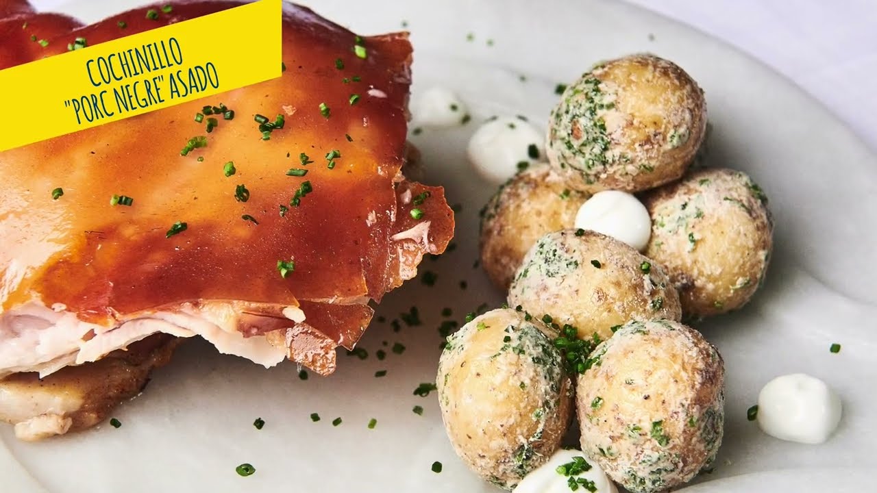 Receta de Cochinillo Negro asado por Andreu Genestra