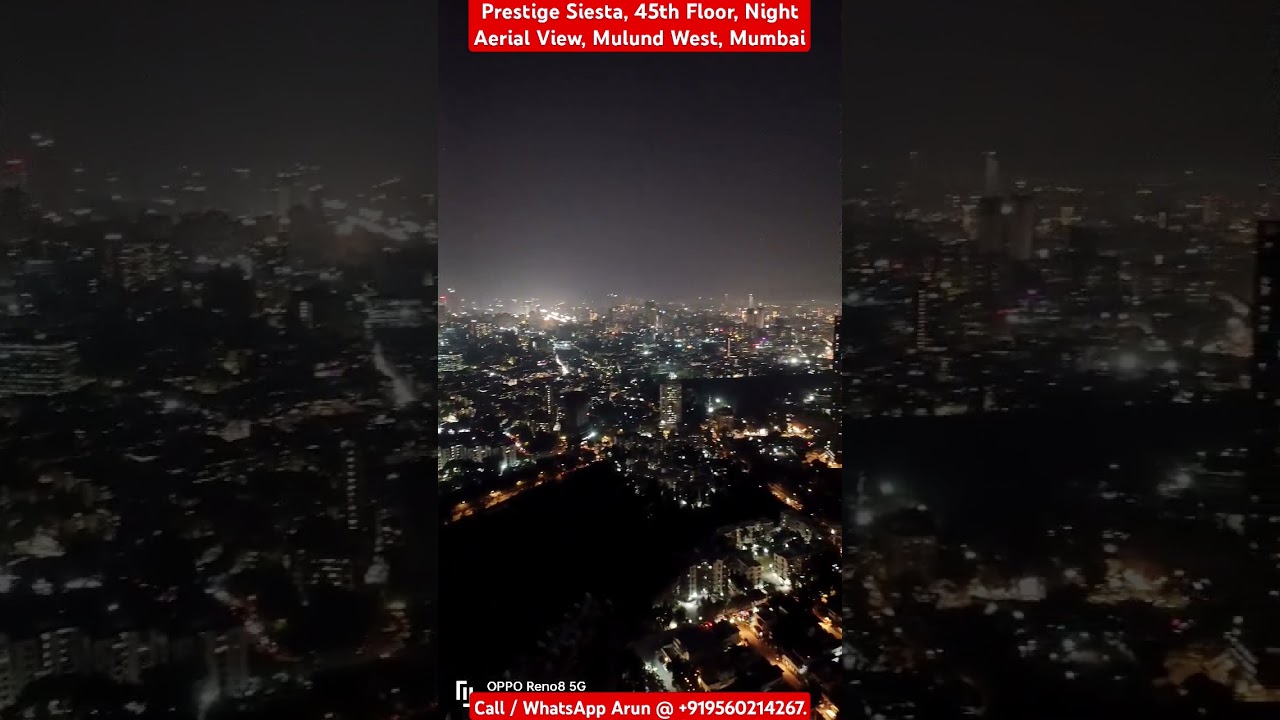 Prestige Siesta, 45th Floor, Night Aerial View, +919560214267, Mulund West, Mumbai