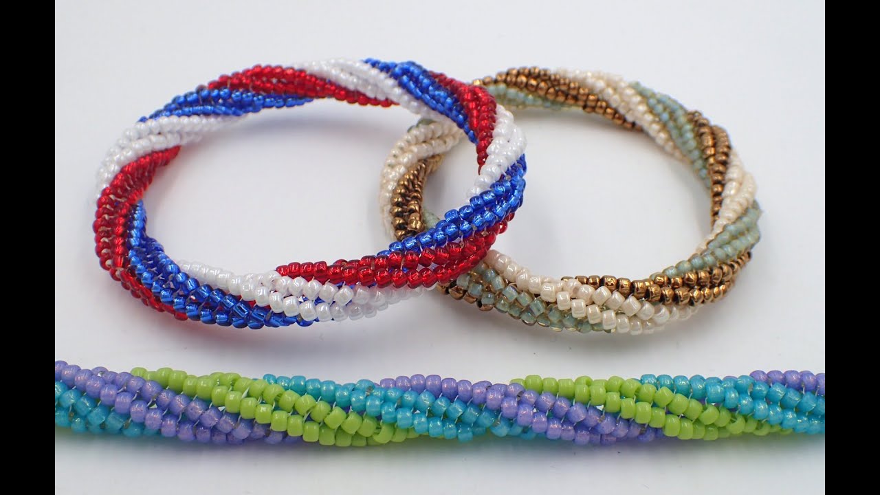 Tubular Twisted Herringbone Bangle Bracelet