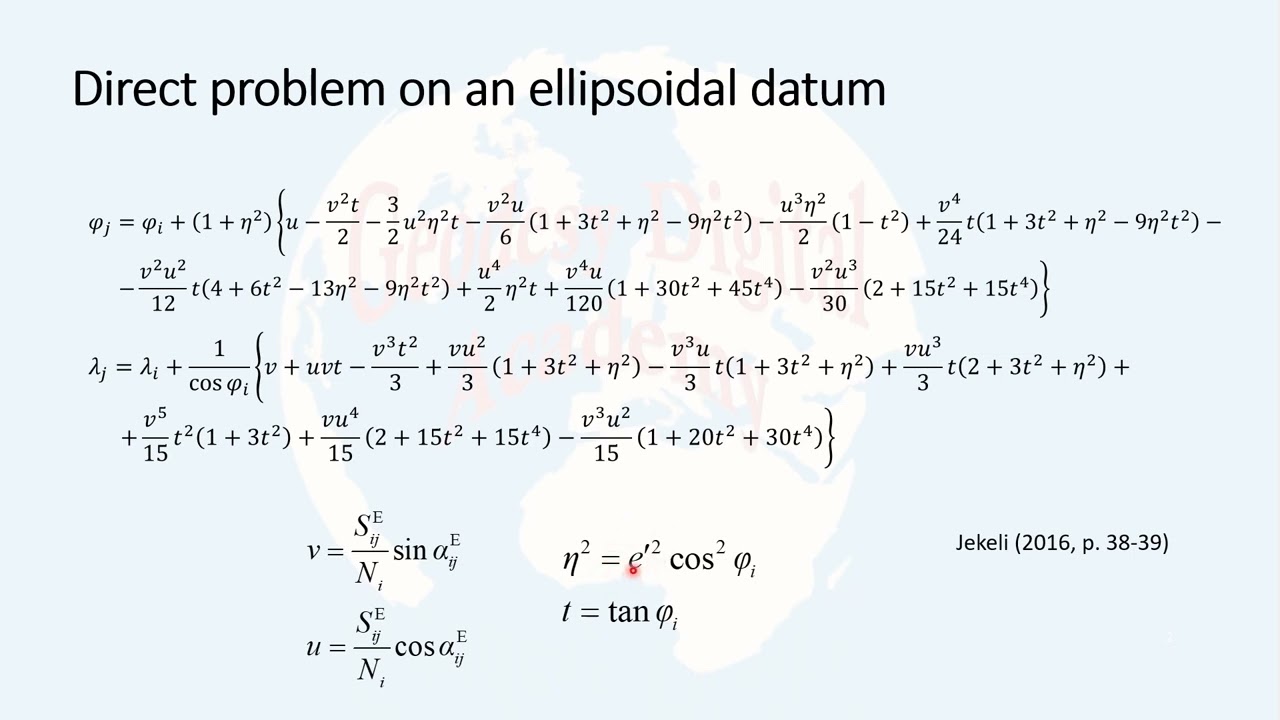3-11 Direct and inverse problems on an ellipsoidal datum