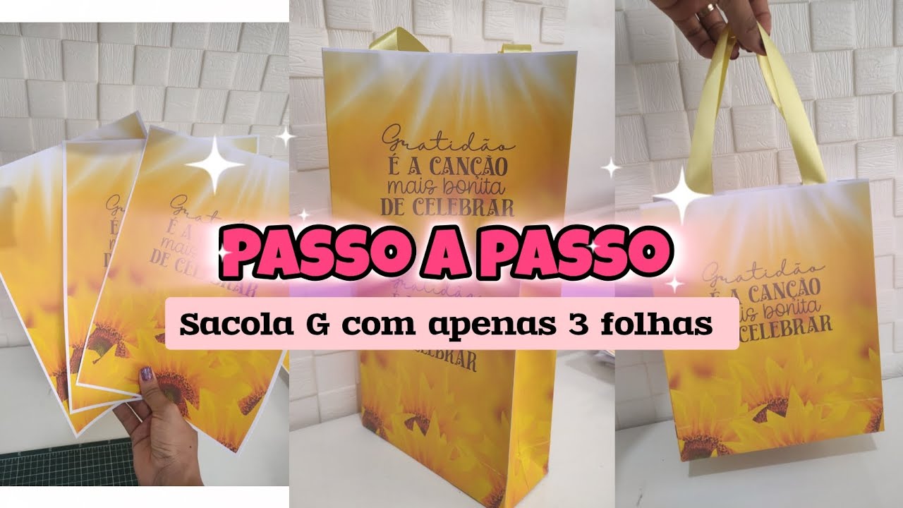 Não precisa de máquina de corte - Sacola de papel passo a passo 