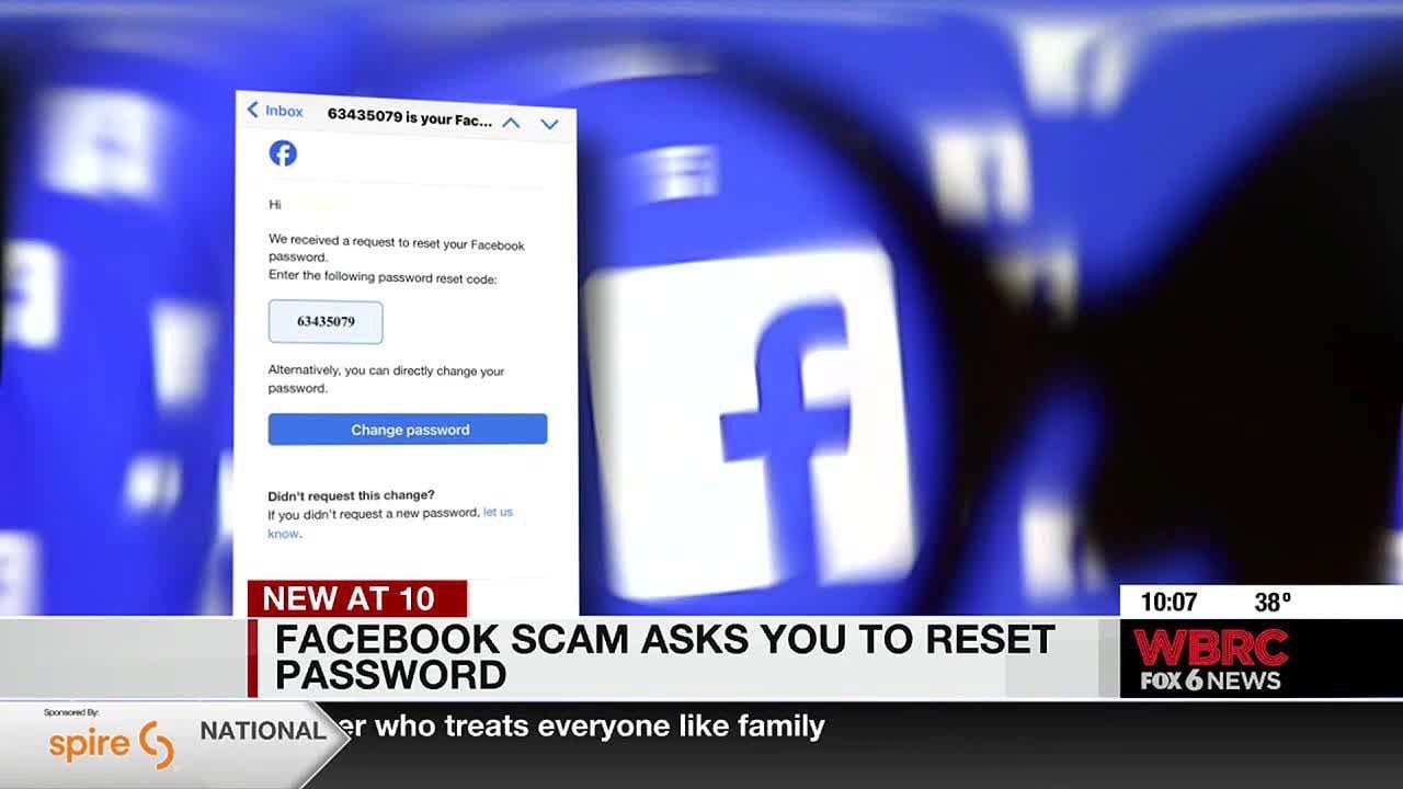 Facebook scam asks you to reset password
